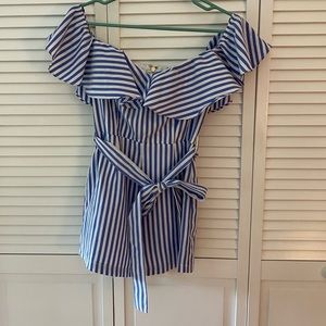 Windsor- Sweetheart Neckline Striped Romper